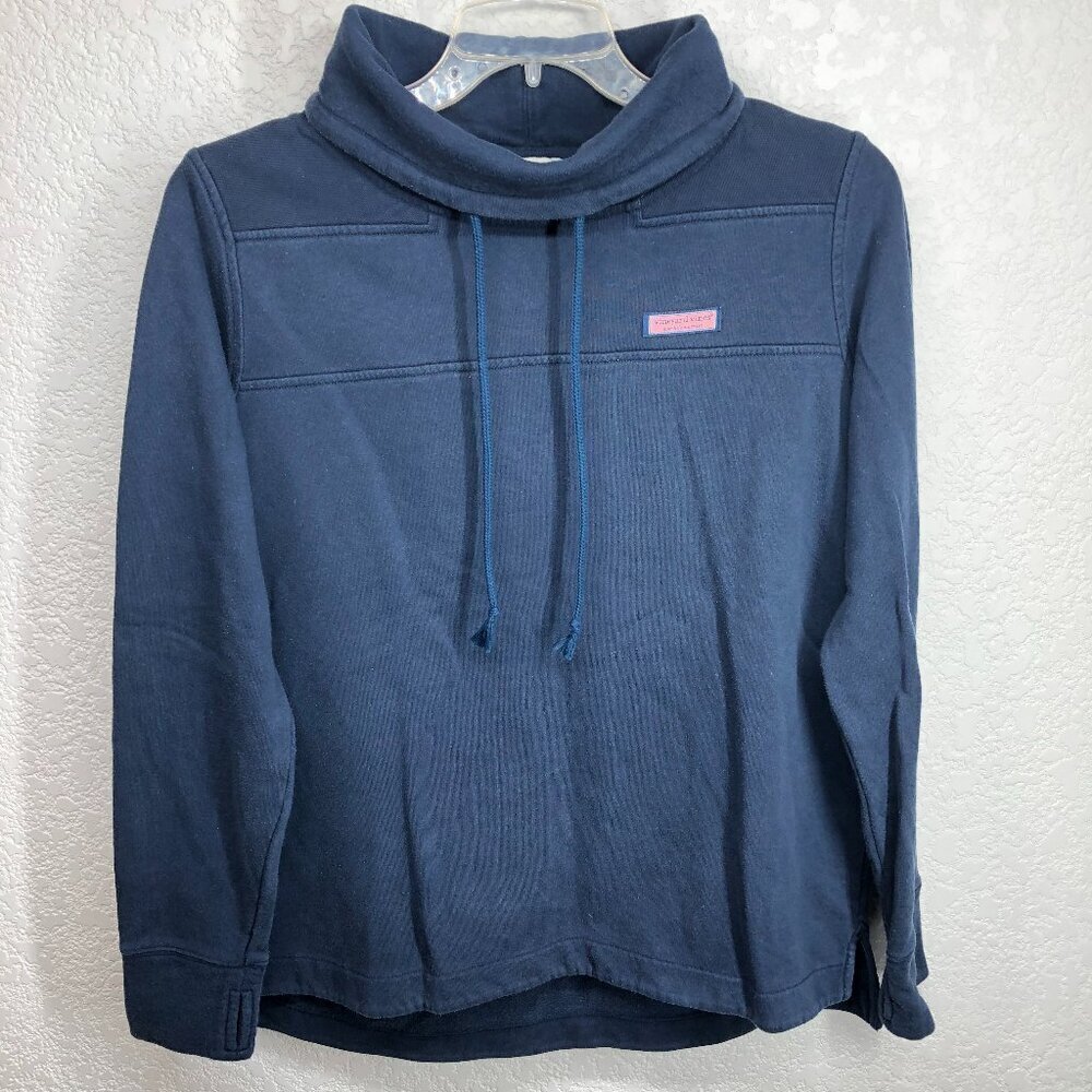 Vineyard Vines Blue Funnel Neck High Low Sweatshirt Size Medium